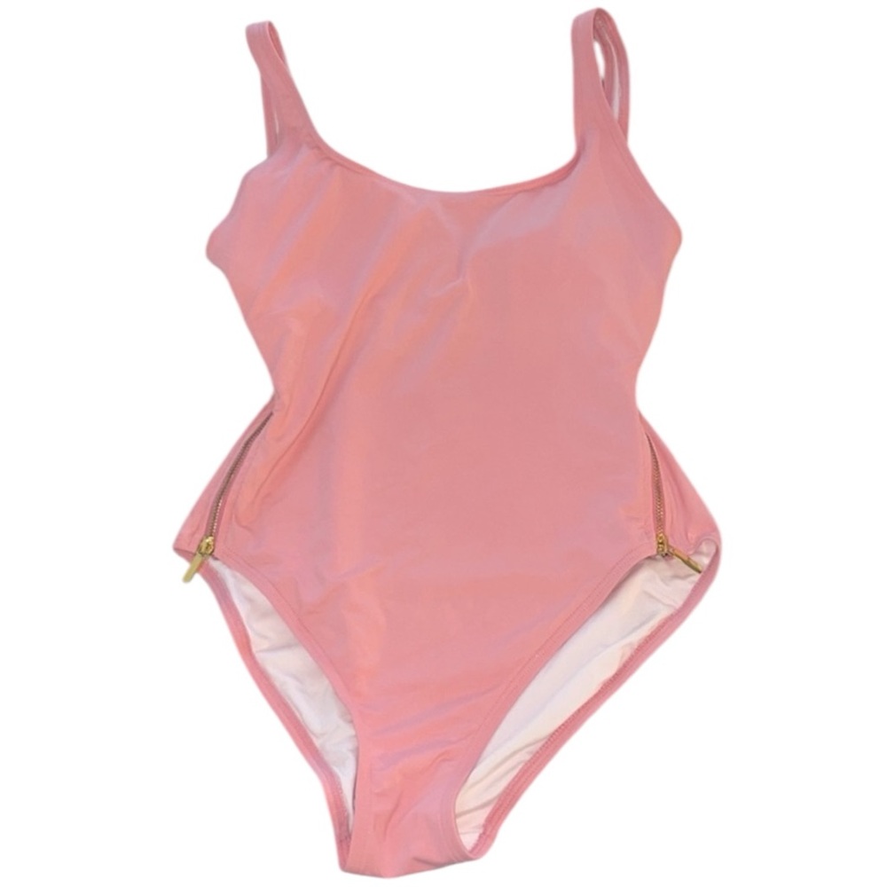 CARMEN MARC VALVO Season Cruise U-Back Side-Zip Swimsuit in Soft Pink Size 14 - Picture 4 of 16
